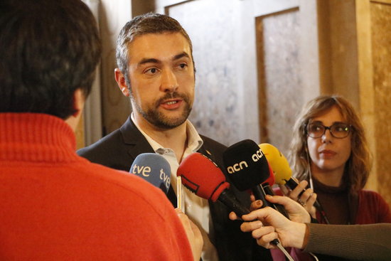 Esquerra member, Bernat Solé, in Parliament on February 18, 2018 (by Rafa Garrido)