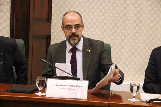 Interior minister Miquel Buch in the Catalan parliament in January 2020 (by Miquel Codolar)