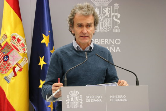 Spain's Alert Coordination and Health Emergencies Center's director, Fernando Simón, giving a press conference on March 5, 2020 (by Andrea Zamorano)