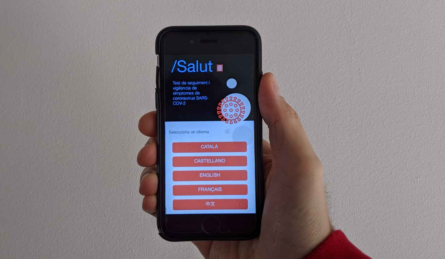 Catalan health department's new app, Stop Covid-19 Cat, which monitors the symptoms of the coronavirus (by Cillian Shields)