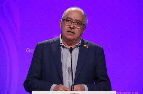 Education minister Josep Bargalló during a press conference on March 12, 2020 (by Gerard Artigas)