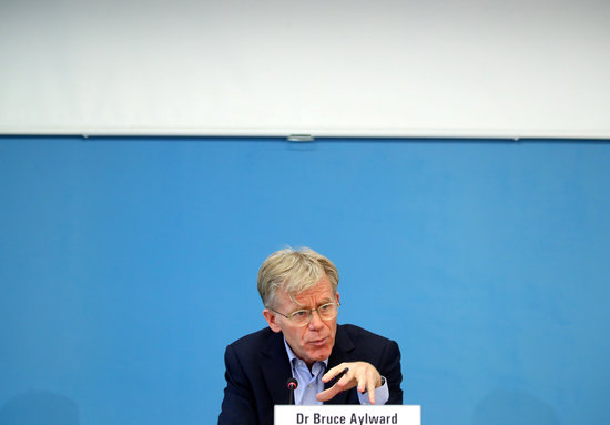 Bruce Aylward, leader of the WHO-China international mission and also mission in Spain, on February 25, 2020 (by Reuters/Denis Balibouse)