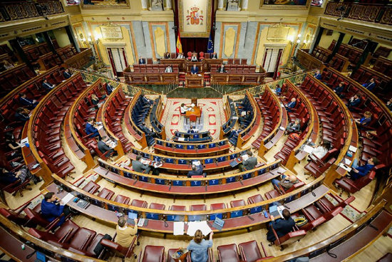 The Spanish congress debate and vote on the fourth extension of the state of alarm on May 6, 2020 (image courtesy of the Spanish congress)
