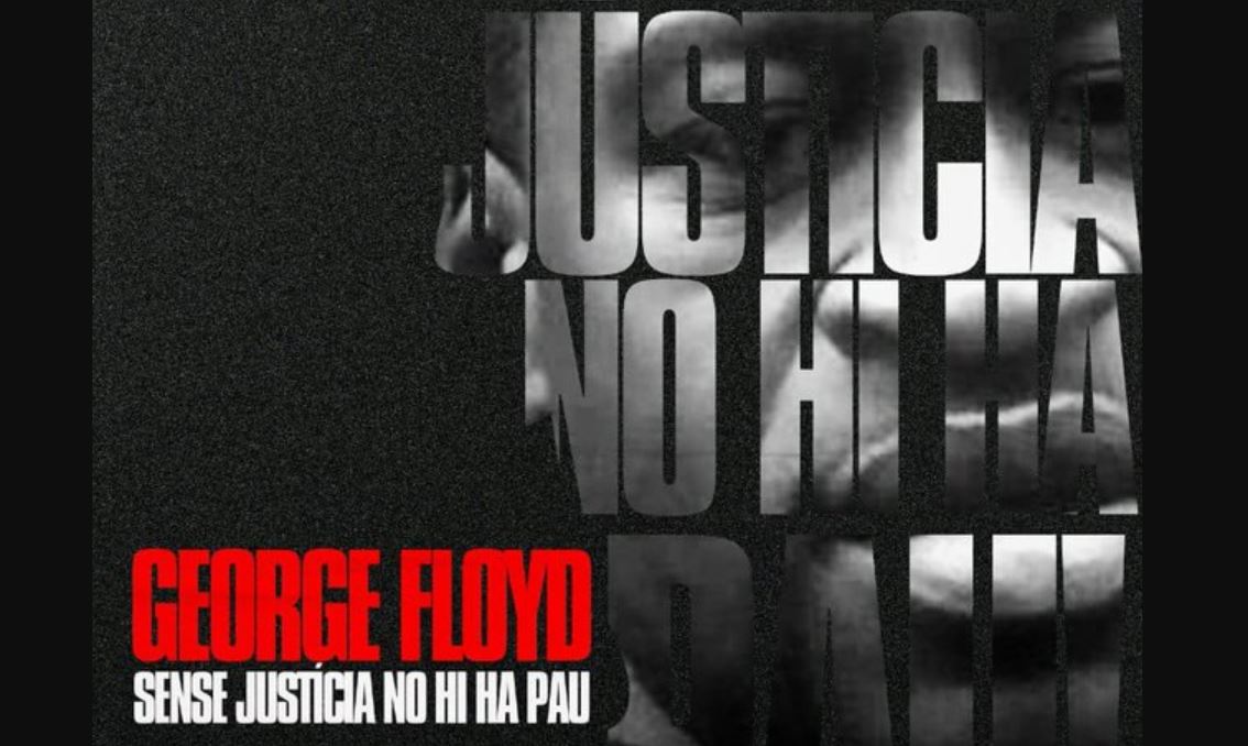 Screenshot of the poster for the Black Lives Matter demonstration in Barcelona following the killing of George Floyd