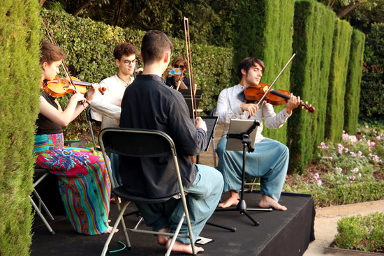 A string quartet play at the inauguration of the 2019 Grec Festival (by Pere Francesch)