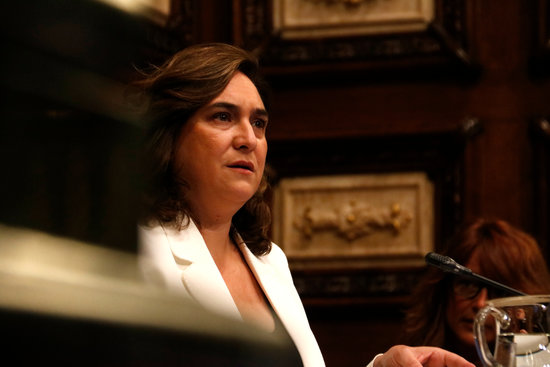 Barcelona mayor Ada Colau during a city council plenary session in June, 2020 (by Blanca Blay)