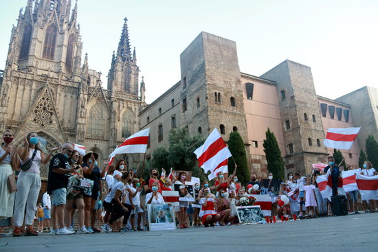 Protest in Barcelona in solidarity with the people of Belarus, August 23, 2020 (by Pere Francesch)