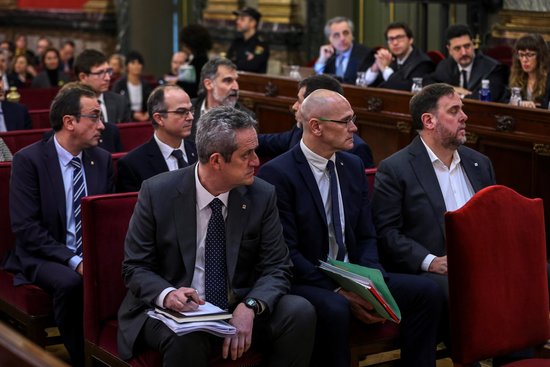 The defendants during the trial on the 2017 independence referendum, February 12, 2019 (EFE Pool)