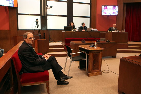 Quim Torra appears in the Catalan High Court for his disobedience case in November, 2019 (by Pere Francesch)