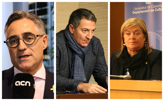 Economist Ramon Tremosa, the new Business minister; lawyer Miquel Sàmper, the new Interior minister; and university professor Àngels Ponsa, the new Culture minister (by Blanca Blay/ Norma Vidal/Mar Vila)