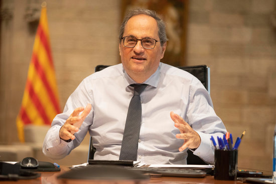 Catalan president Quim Torra at the government headquarters (by Marta Sierra)