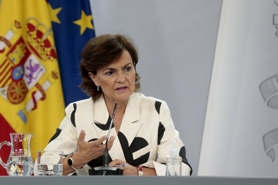 Spanish vice president, Carmen Calvo, September 15, 2020 (by Moncloa/José María Cuadrado)