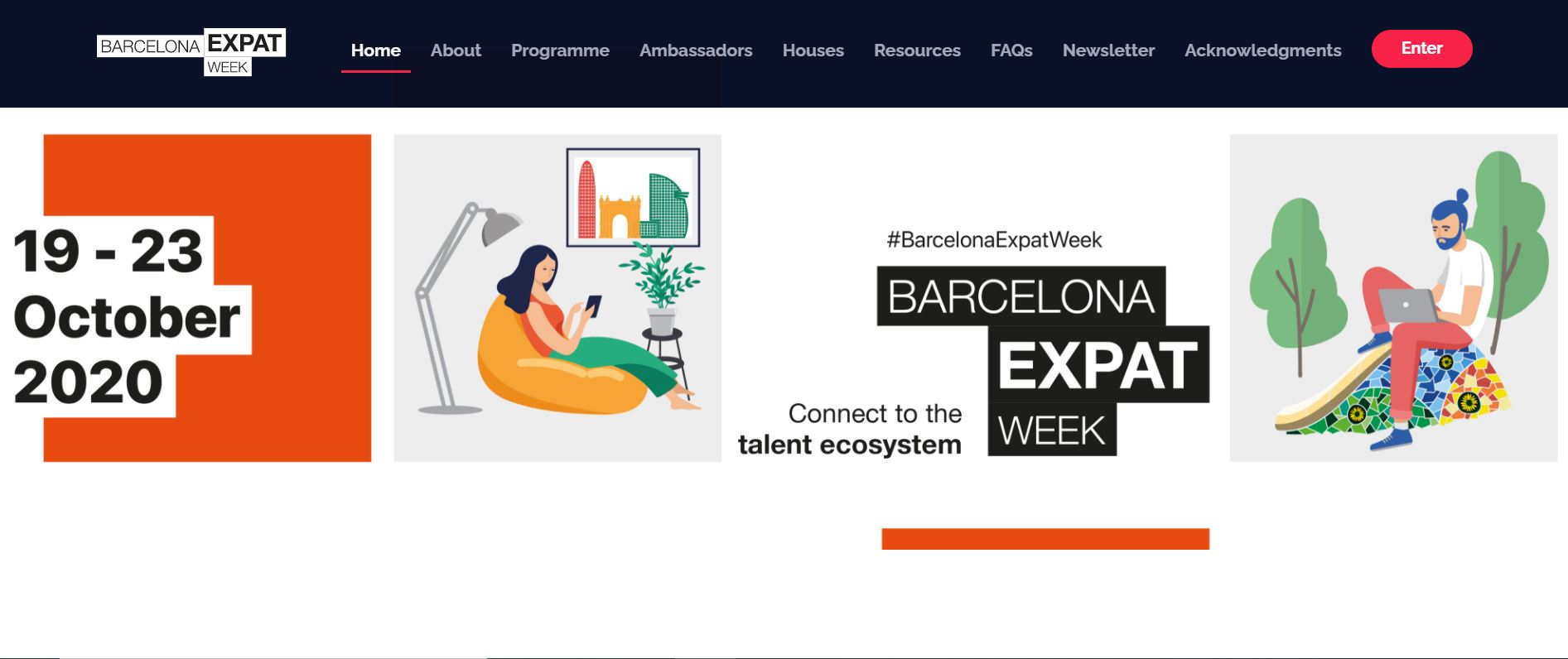 Barcelona Expat Week 2020 (image taken as screenshot from website)
