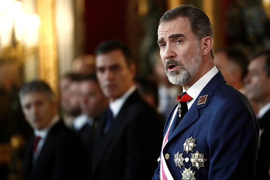 King Felipe VI at a military celebration in Madrid on January 6, 2020 (by Pool EFE)