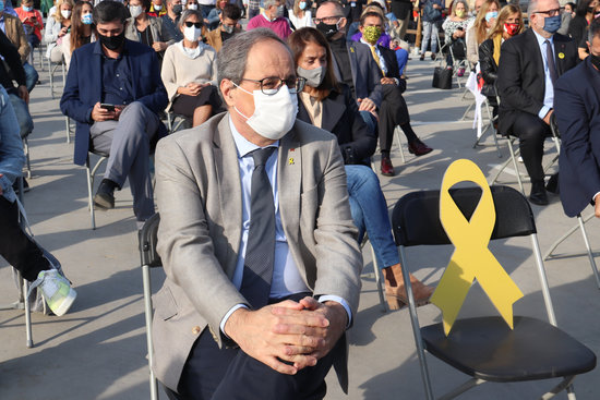 Quim Torra in a political rally in Cornellà de Terri (by Aleix Freixas)