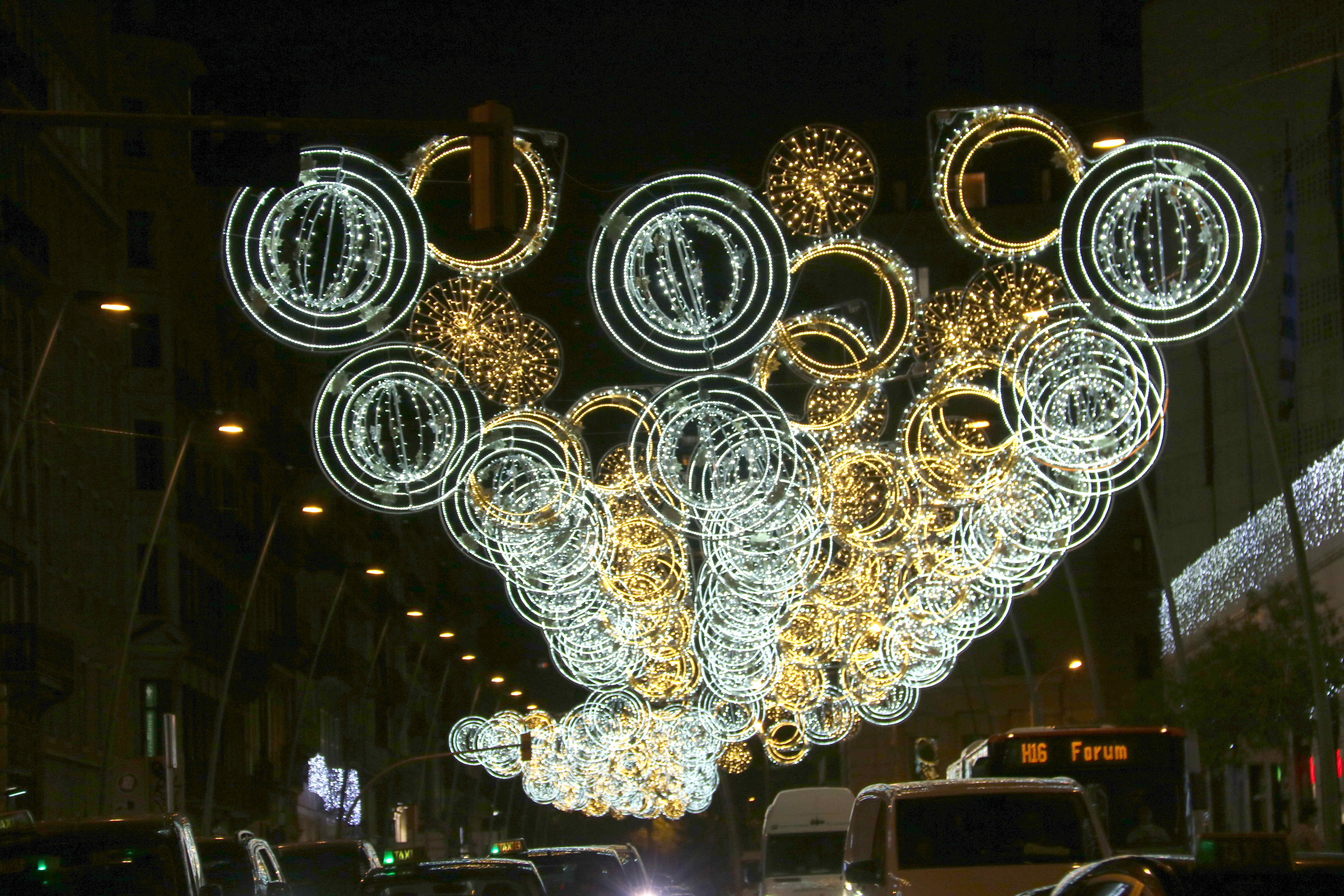 Christmas lights in Carrer de Pelai, Barcelona, 2020 (by Cillian Shields)