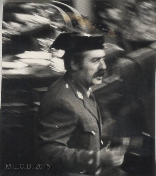 Lieutenant Colonel Antonio Tejero at the Spanish congress (by Diario Región-Agencia EFE)