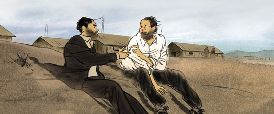A still from the film 'Josep' by French illustrator Aurel (image from ImagicTV)