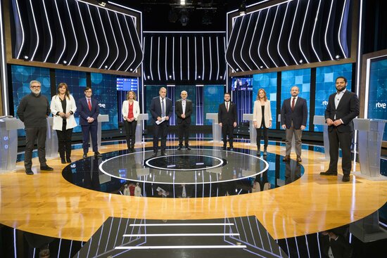 Candidates for the Catalan elections at the RTVE debate on January 31, 2021 (by RTVE)