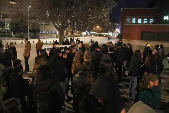 A demonstration in Girona against the imprisonment of Pablo Hasel (by Aleix Freixas)