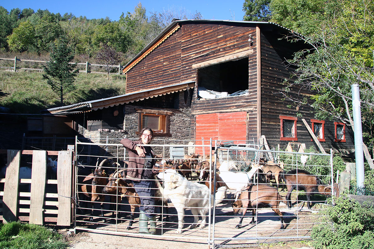 Helena Guillén, a livestock farmer at the Montmelús farm, in the Catalan Pyrenees (Photo from Montmelús' website)