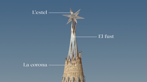 A star will sit atop the shaft to complete the tower of the Virgin Mary (Sagrada Família)