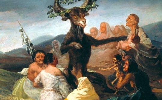 A section of the painting 'Witches' Sabbath' by Francisco Goya (1798)