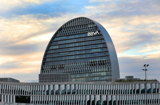 The headquarters of the BBVA bank in Madrid (by BBVA)