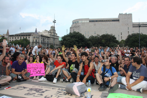 'Indignats' protesters in Barcelona's Plaça Catalunya in 2011 (ACN) 