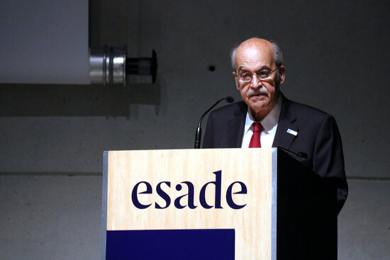 Andreu Mas-Colell speaks at an educational event in June 2021 (by Lluís Sibils)