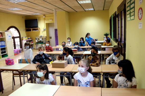Students at a primary school in Salardú, in the Vall d'Aran county (by Marta Lluvich)