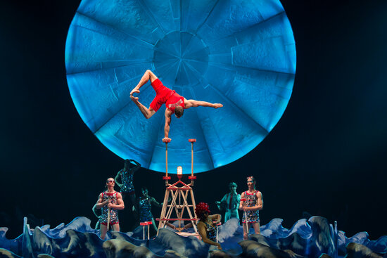 Acrobatics during a performance of Cirque de Soleil's Luzia (Archive, Cirque du Soleil)