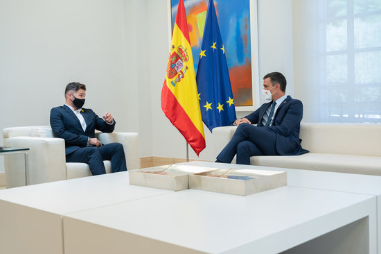 Spanish president Pedro Sánchez and Esquerra spokesperson in Congress, Gabriel Rufián, September 3, 2020 (Moncloa) 