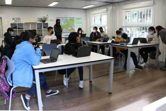 Fourth year of secondary school students of Barcelona's Institut Escola El Til·ler, on April 23, 2021 (by Maria Belmez)