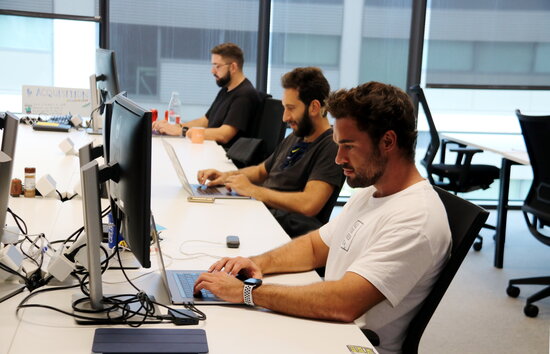 Workers of the online bank N26 in their 22@ Barcelona office