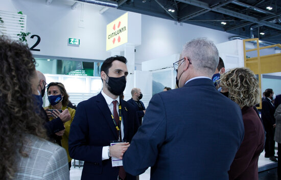 Catalan business minister Roger Torrent during his visit to the World Travel Market, London, November 1, 2021 (by Nazaret Romero) 