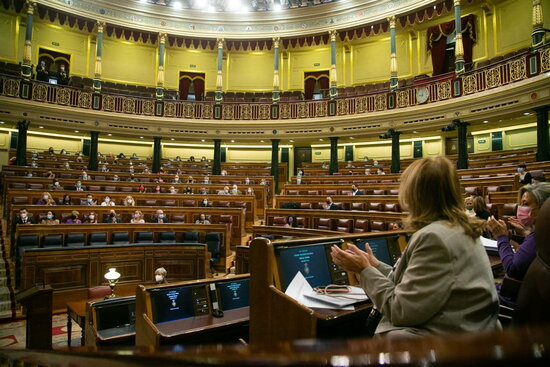 The Spanish Congress pictured during the debate over the 2022 budget (image from Spanish Congress)