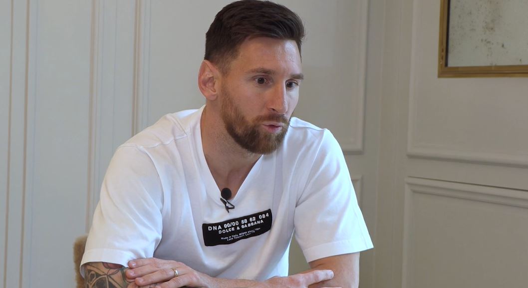 Lionel Messi during his interview with the newpaper Sport (image from Sport)