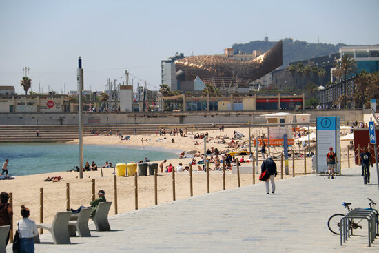 Barcelona's Nova Icària beach, on May 6, 2021 (by Blanca Blay)