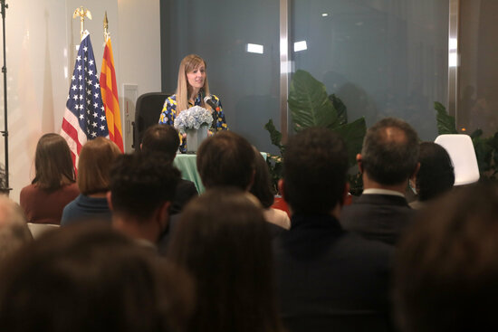 The Catalan foreign minister, Victòria Alsina, during a tribute to Pau Casals in Washington on December 8, 2021 (by Catalan government)