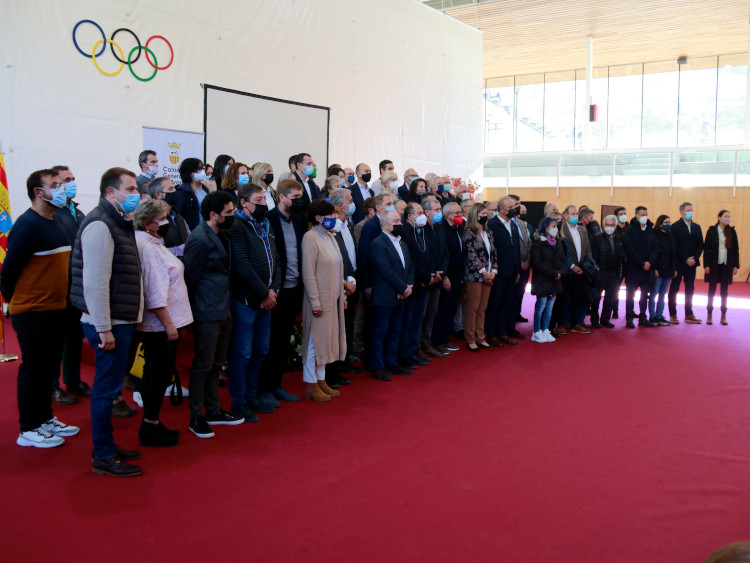 A conference to back the 2030 Olympic bid participated by local Catalan authorities in Vielha, on November 13, 2021 (by Anna Berga)