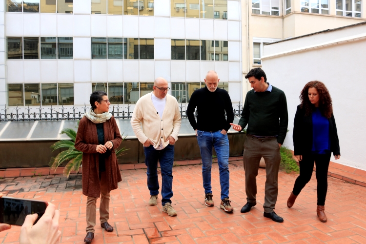 Some of the advocates and victims calling for an inquiry into sexual abuse in Catalan churches on March 31, 2022 (by Laura Fíguls)