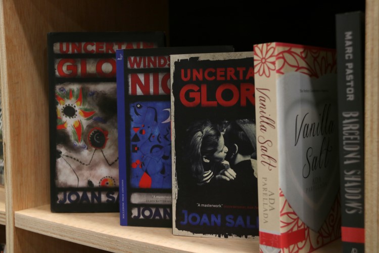Uncertain Glory by Joan Sales on display at the London Book Fair, April 6, 2022 (by Violeta Gumà)