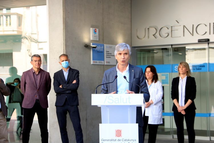 Health minister Josep Maria Argimon at the opening of the new Primary Care Emergency Center (CUAP) in Granollers, April 29, 2022 (by Laura Fíguls)