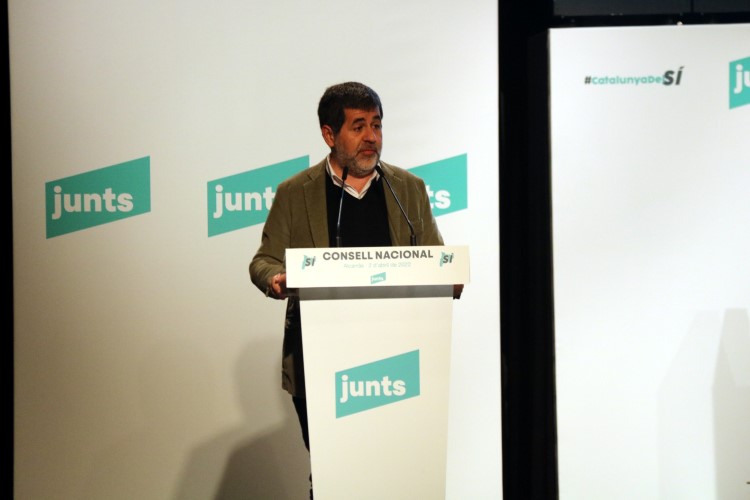 Jordi Sànchez addresses Junts per Catalunya's National Council in Alcarràs, April 2, 2022 (by Anna Berga) 