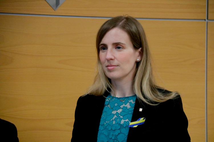 The Catalan foreign minister, Victòria Alsina, during an event in Sant Gregori, Girona, on May 13, 2022 (by Marina López)