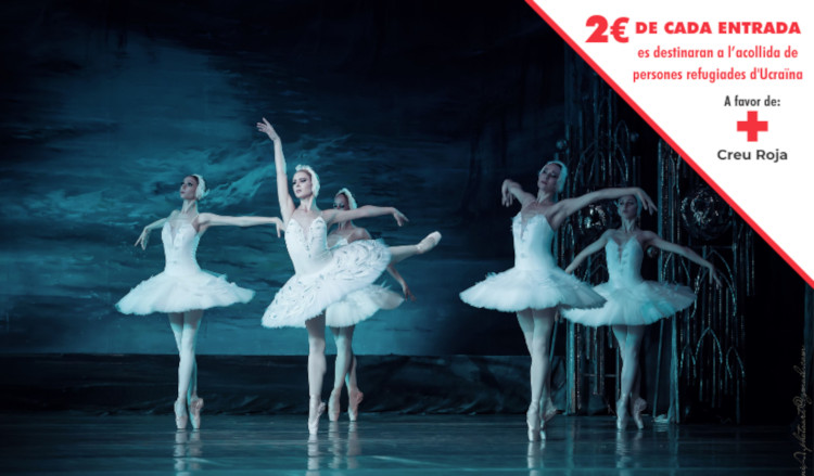 Poster of Kyiv Ballet advertising the two-euro donation per ticket in its Barcelona performances in July 22