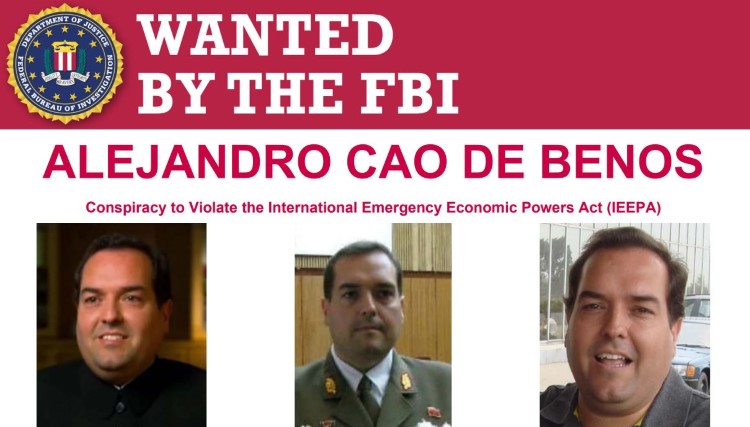 FBI wanted poster showing Catalan businessman Alejandro Cao de Benós