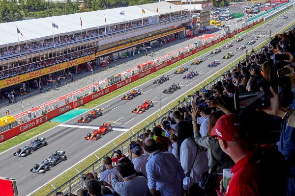 The cars set off at the start of the 2019 Spanish Grand Prix on May 12 in Montmeló (courtesy of Circuit de Barcelona - Catalunya)