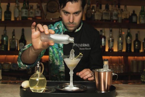 A bartender mixes a drink at Barcelona's Paradiso, rated the third best bar in the world in 2021 (courtesy of 50 Best)